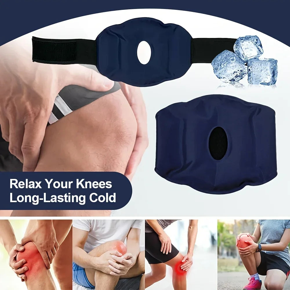 1/2pcs Gel Knee Ice Pack — Dual Temperature Hot & Cold Therapy with Reusable Nylon Strap