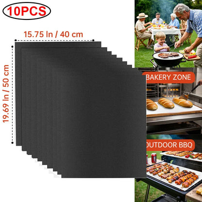 60x40cm Non-Stick BBQ Grill Mat - Heat Resistant Reusable Baking Sheet for Easy Cooking, Grilling & Outdoor Barbecue