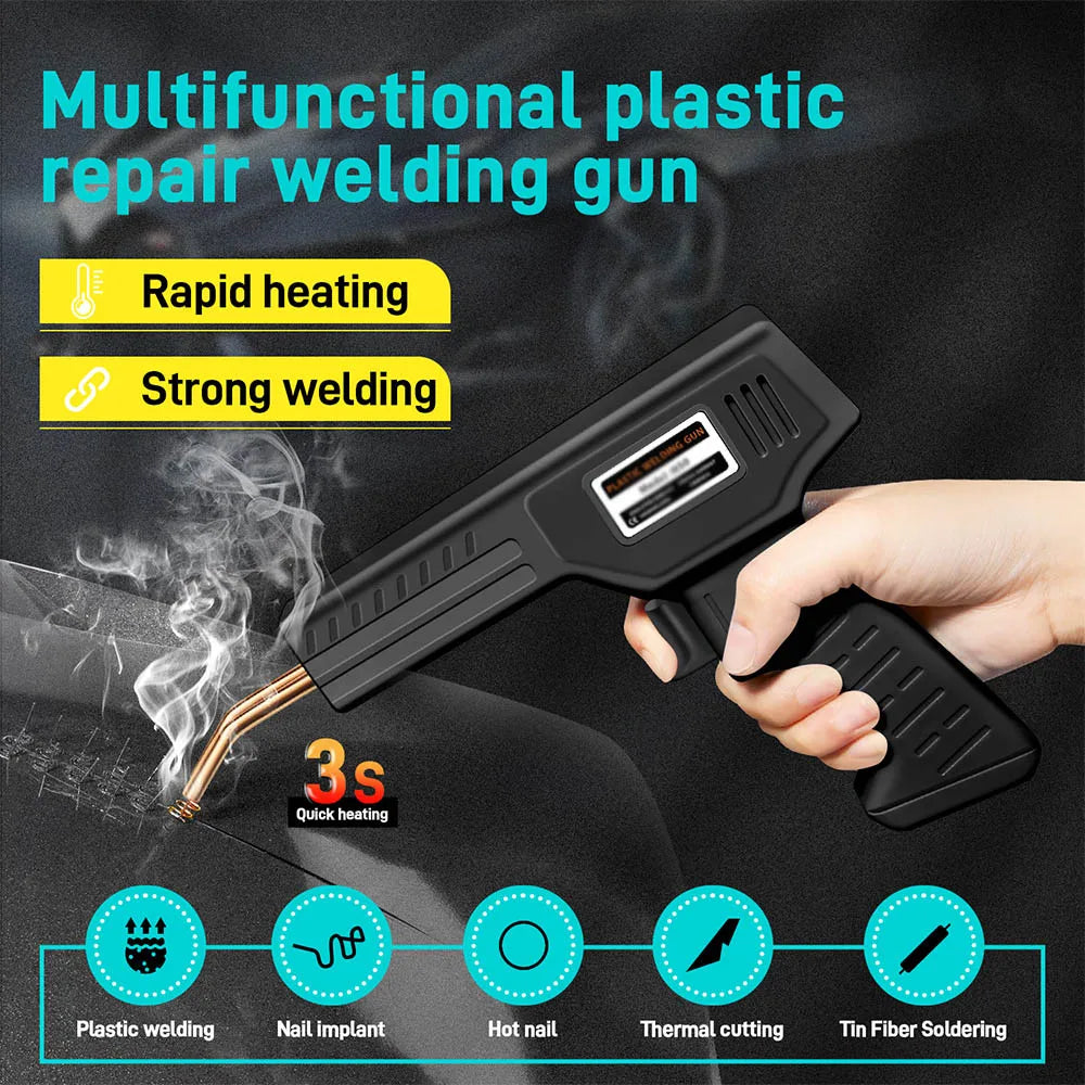 50W Plastic Welding Repair Kit - Hot Stapler & Bumper Soldering Gun for Car, PVC and Garage Repairs