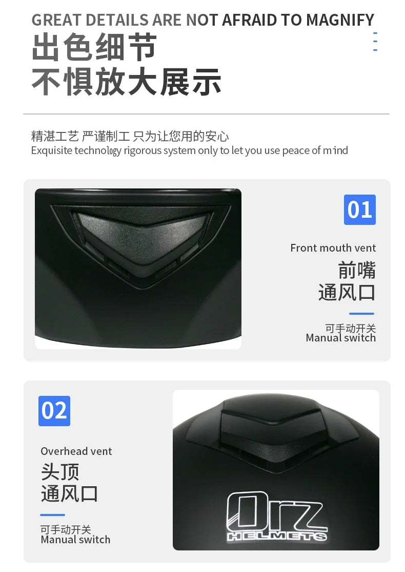 Dual Lens Full Face Motorcycle Helmet - Racing Downhill Motorbike Protective Safety Helmet Gear