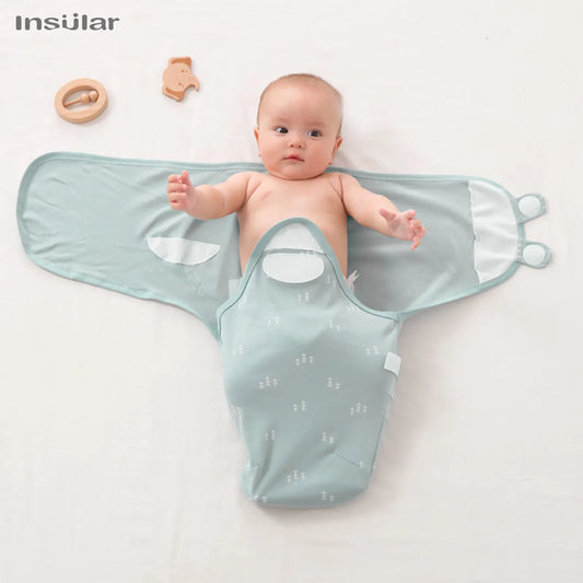 100% Cotton Newborn Swaddle Sleep Sack – Thick Infant Baby Wrap Cocoon Diaper Bag (INSULAR Summer)