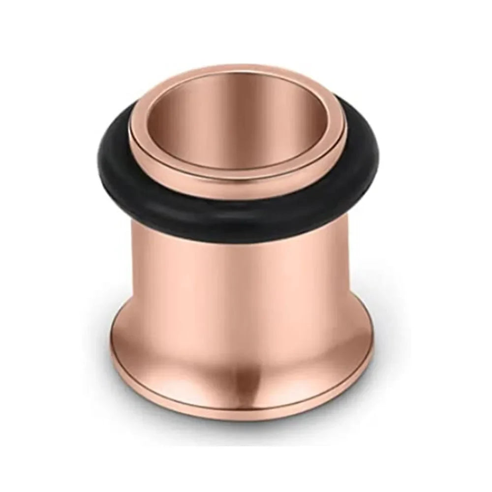 Rose Gold Stainless Steel Ear Plugs & Tunnels - Screw Fit Gauges Body Piercing Jewelry 3mm-20mm