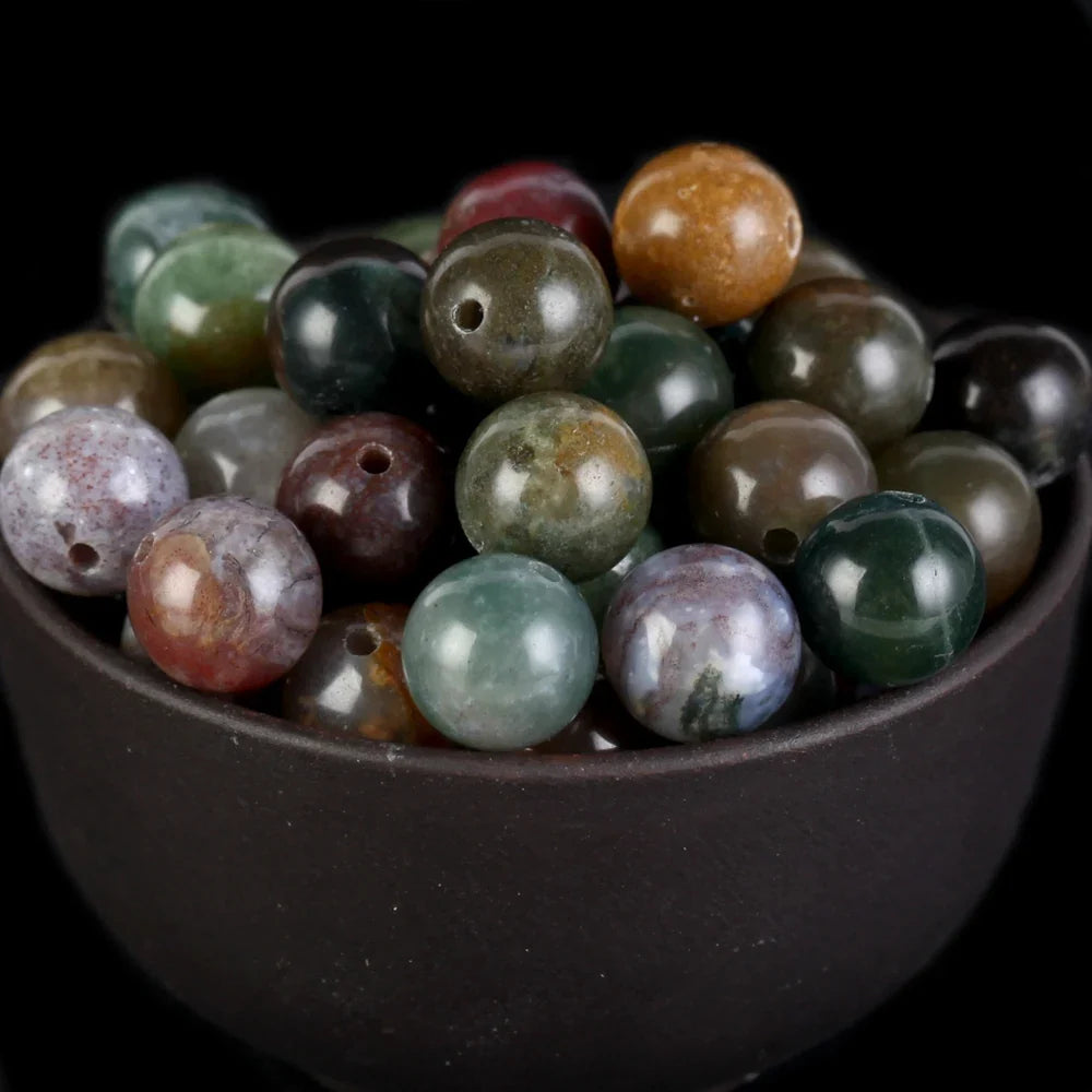 Natural Gemstone Spacer Beads - Tiger Eye, Amazonite, Lava, Turquoise & Agate Loose Beads for DIY Jewelry Bracelets