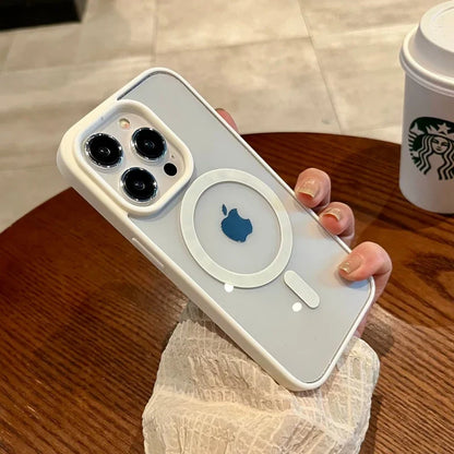 Luxury MagSafe Wireless Charging Transparent Case - Magnetic Bumper Protective Cover for iPhone 15 14 13 12 11 Pro Max Plus Mini