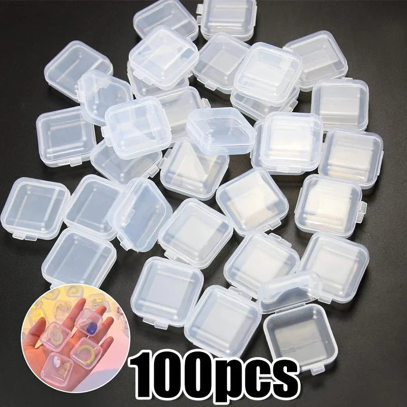 Transparent Mini Square Storage Boxes – Dustproof Plastic Case for Pills, Jewelry, Earrings (Wholesale)