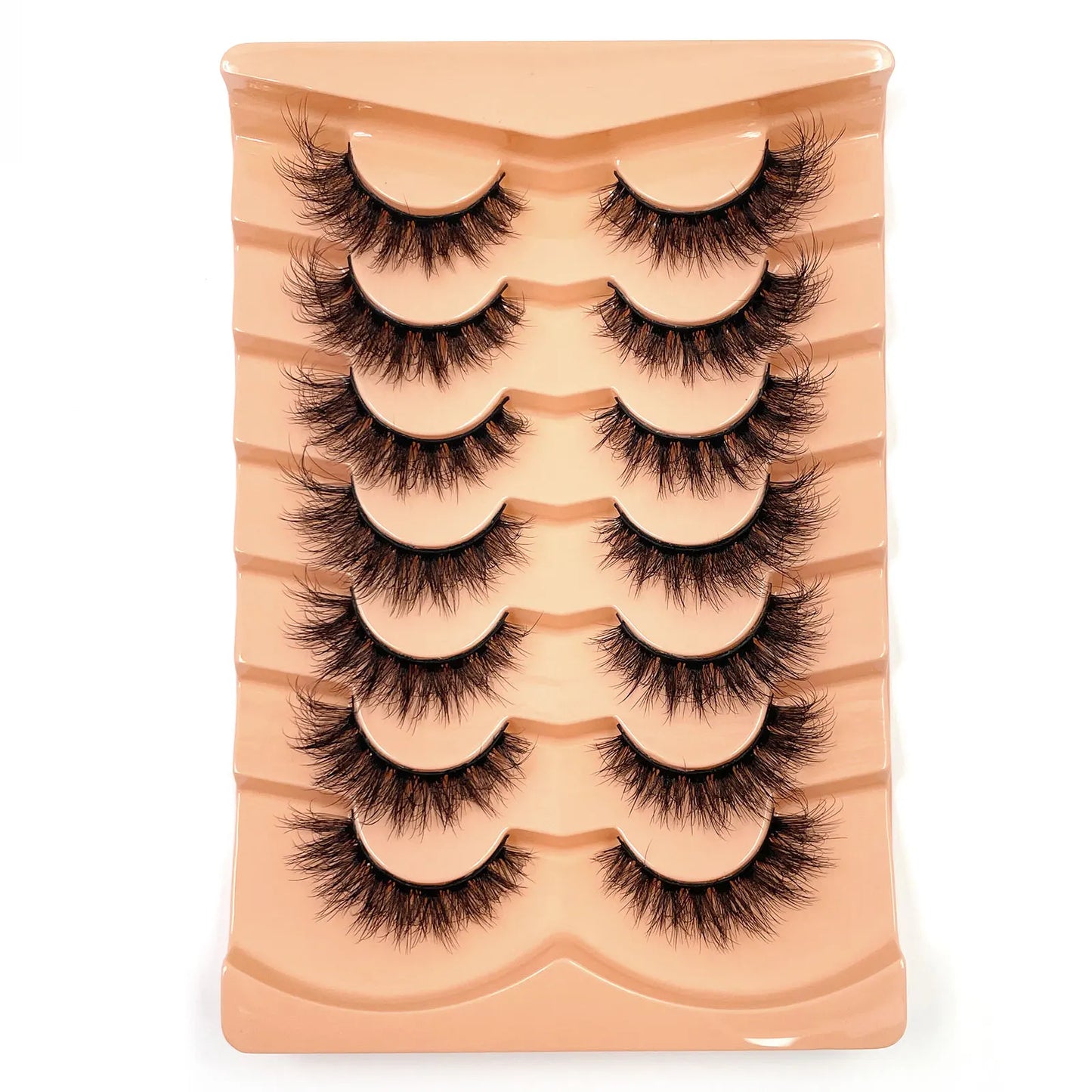 7 Pairs 3D Mink Fur False Eyelashes – Thick Short Dramatic Natural Look Makeup Lashes Wholesale