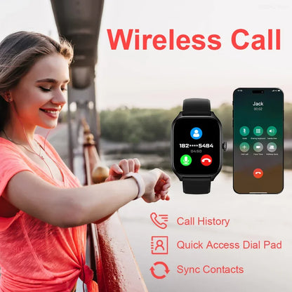 LAXASFIT H9 Promax Smartwatch – Bluetooth Call Answering, Heart Rate & SpO2 Monitoring, Calorie Tracking Fitness Watch