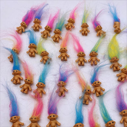 Vintage Troll Doll Figures - Colorful Cute Lucky Trolls Collection, Party Favors & Christmas Halloween Decor