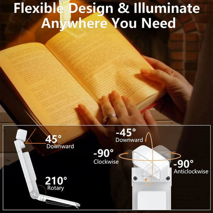 HOMEFISH USB Rechargeable Book Light – Clip-On Reading Lamp with Timer, 3 Colors & 5 Brightness Levels