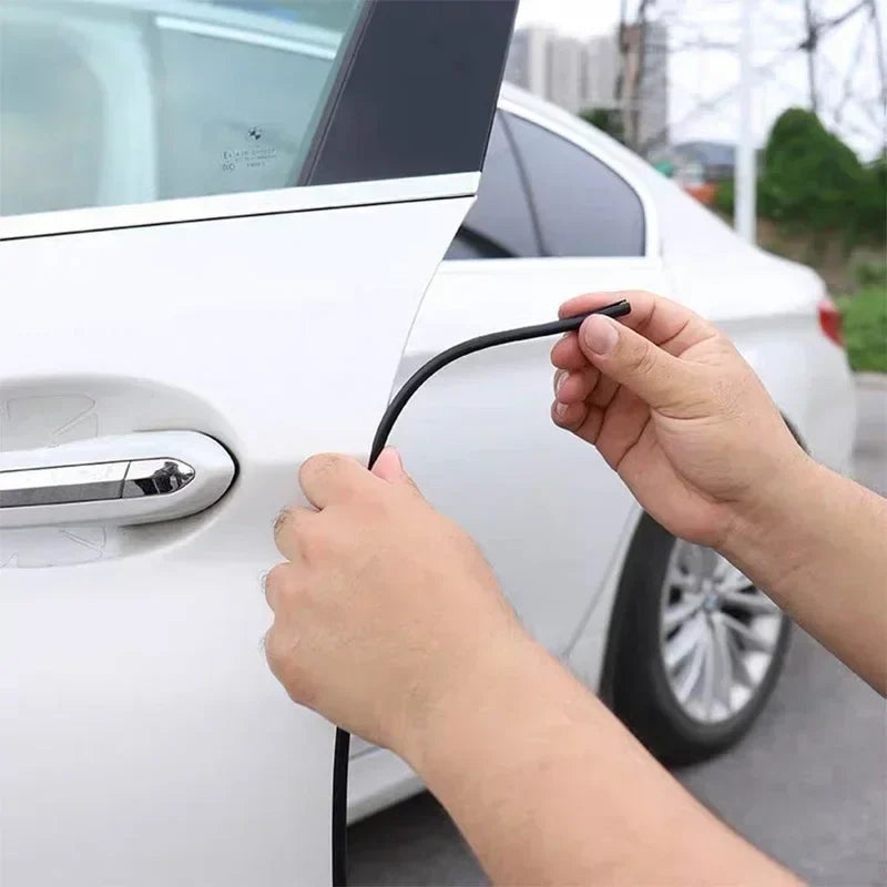 5M Car Door Edge Protector Strip - U Type Rubber Trim Moulding Guard with Adhesive Sealing Tape for Anti-Scratch Vehicle Protection