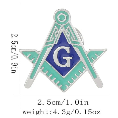 Vintage Freemason Emblem Brooch Pin - Hollow Masonic Symbol Badge Ancient Lodge Collectible Accessory