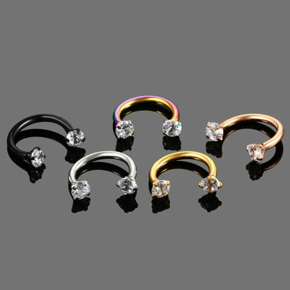 Stainless Steel Crystal Hoop Piercing – Nose, Ear, Belly Ring for Women & Men, Cartilage Helix Daith Jewelry
