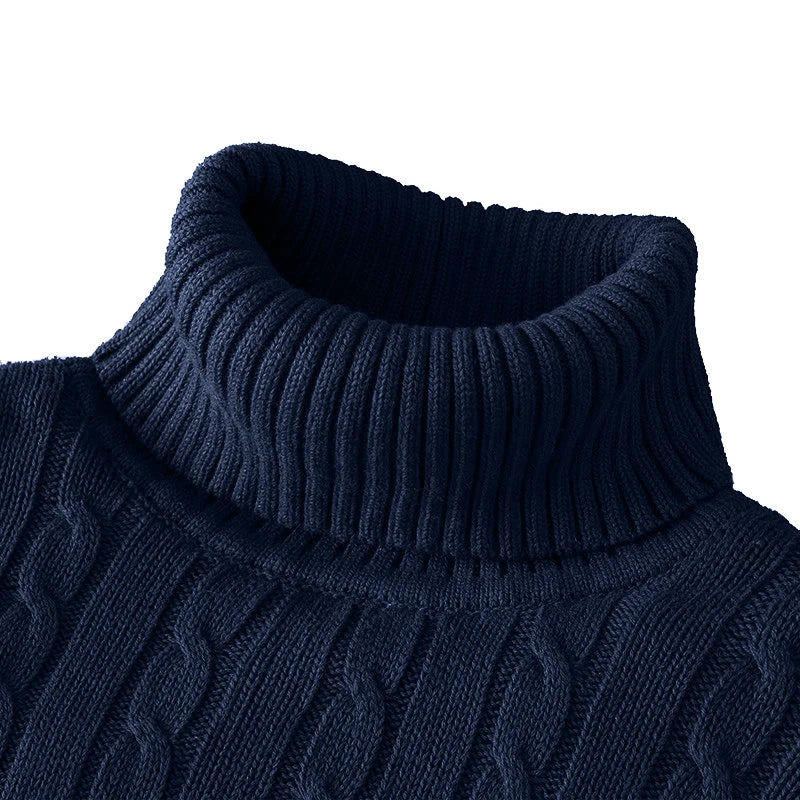 New Turtleneck Sweater for Men - Casual Rollneck Knitted Jumper, Warm Woolen Sweater
