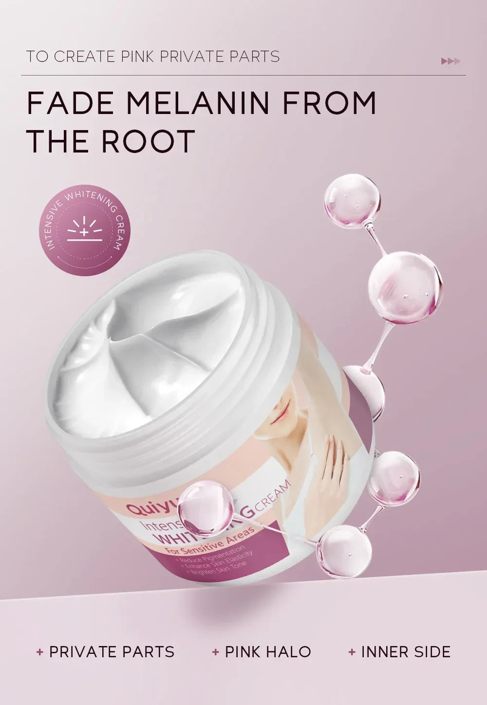 Whitening Cream for Dark Skin – Underarm, Armpit & Intimate Area Lightening Moisturizer, Korean Brightening Skincare for Women