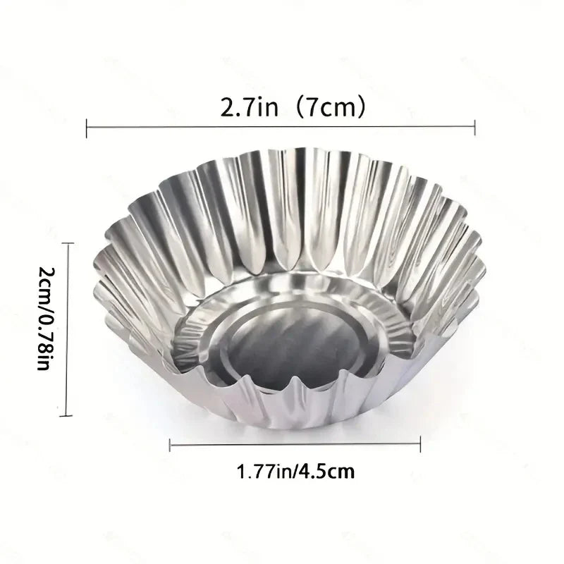 Non-Stick Egg Tart Mold Set (10/20/30PCS) – Durable Aluminum Baking Cups for Mini Tarts, Pies, Cupcakes & Muffins