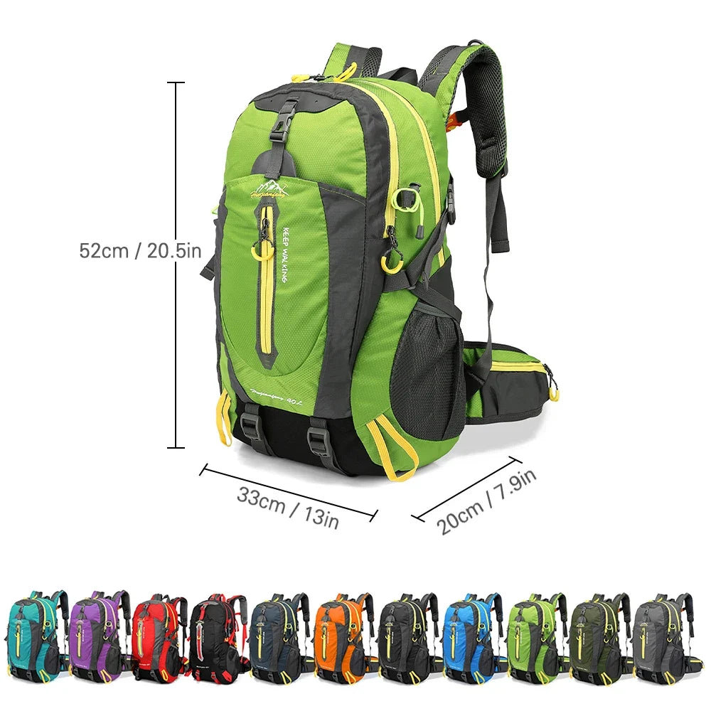 40L Waterproof Travel Backpack - Water Resistant Hiking Daypack With Laptop Compartment For Camping, Trekking & Outdoor Adventures
