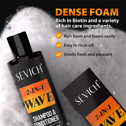 Deep Wave Control Pomade Shampoo Kit - Biotin Edge Control & Strong Hold Hair Gel for Men