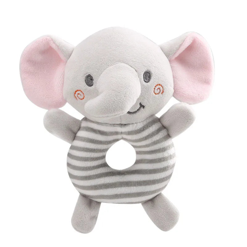 Newborn Baby Rattle Toy – Plush Cartoon Animal Hand Ring for Infants 0-24 Months, Toddler Early Educational Bed Toy