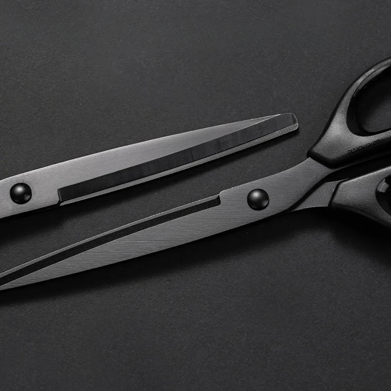 Professional 180mm Office Scissors - Heavy Duty Black Blade Stainless Steel Cutting Tool for Paper, Craft & Workspace Use