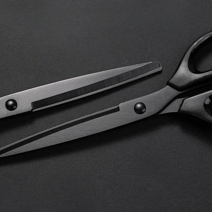 Professional 180mm Office Scissors - Heavy Duty Black Blade Stainless Steel Cutting Tool for Paper, Craft & Workspace Use