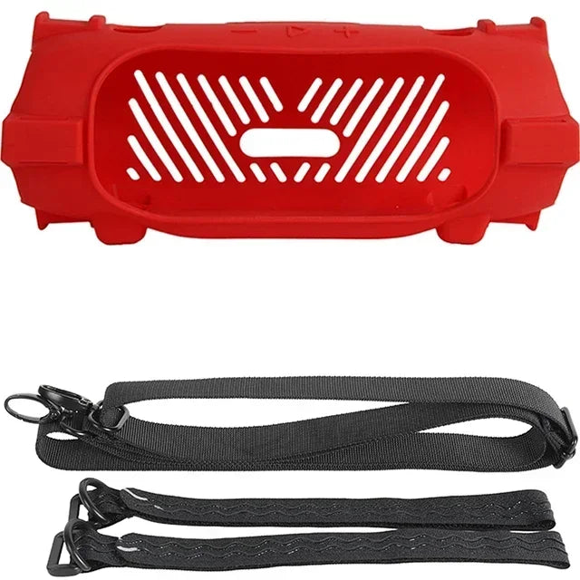 Silicone Case for JBL Charge 6 - Soft Protective Cover with Strap & Carabiner
