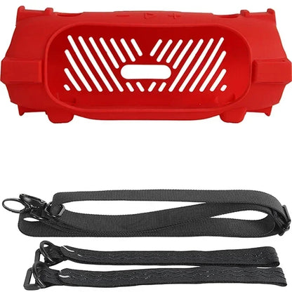 Silicone Case for JBL Charge 6 - Soft Protective Cover with Strap & Carabiner