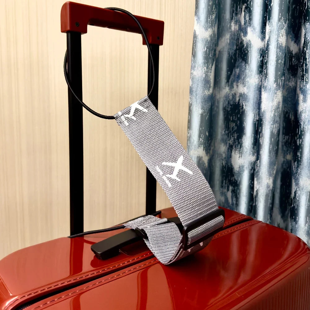 Aircraft Print Luggage Strap - Durable Nylon Suitcase Securing Belt