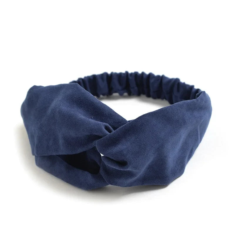 Women Cross Top Knot Headband – Elastic Soft Solid Color Hair Bands, Twisted Knotted Headwrap, Hair Accessories for Girls