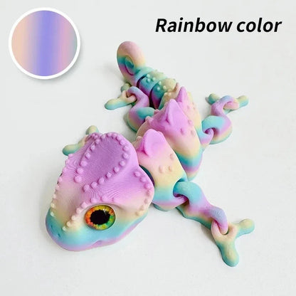 3D Printed Chameleon Figure - Movable Multi-Joint Reptile Toy for Kids & Room Decor