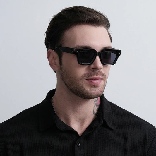 Ruiao 2024 Luxury Premium Designer Sunglasses – Black Square Shades for Men & Women