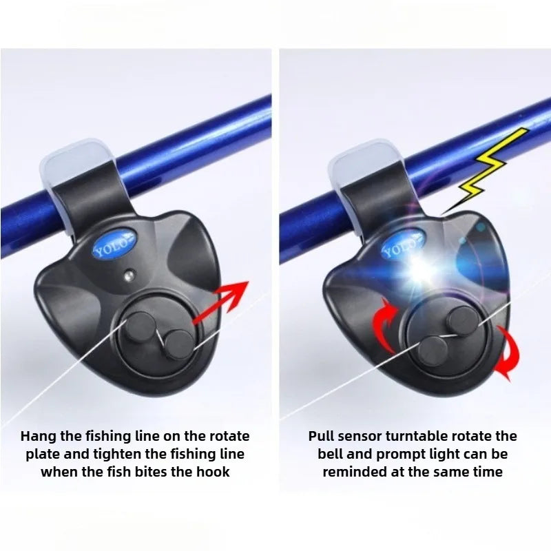 Electronic Fishing Bite Alarm - Loud Buzzer Rod Indicator with Day & Night LED Alert for Camping & Fishing