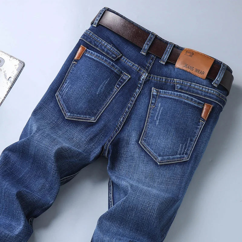 Men's Style Stretch Regular Fit Black Denim Jeans – Soft Casual Cotton Pants