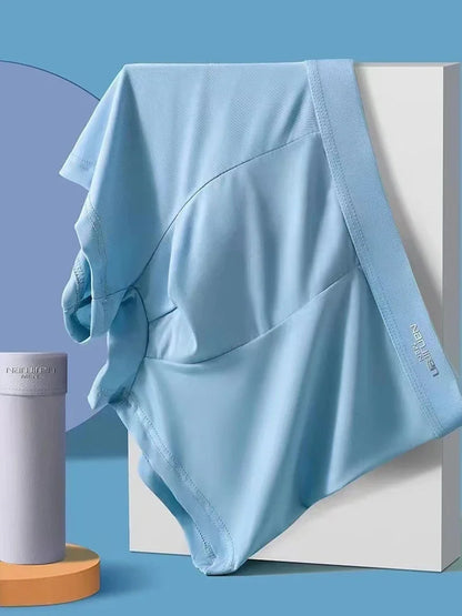 4-Pack Men's Ice Silk Boxer Shorts - Breathable Thin U-Pouch Underwear with Stretch Comfort (L-6XL)