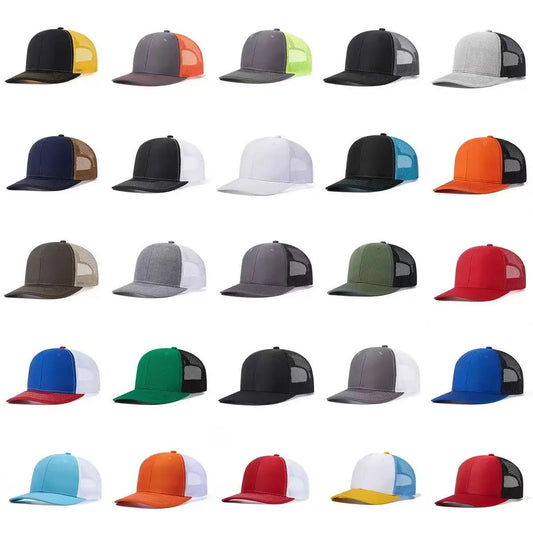 Unisex Curved Brim Trucker Hat - Breathable Summer Mesh Baseball Cap for Men & Women