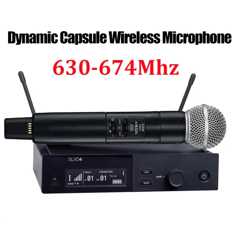 SLXD Wireless Microphone System – 500/600/800MHz 4-Pin Headset with KSM8/Beta58, Professional Audio for Stage & Karaoke