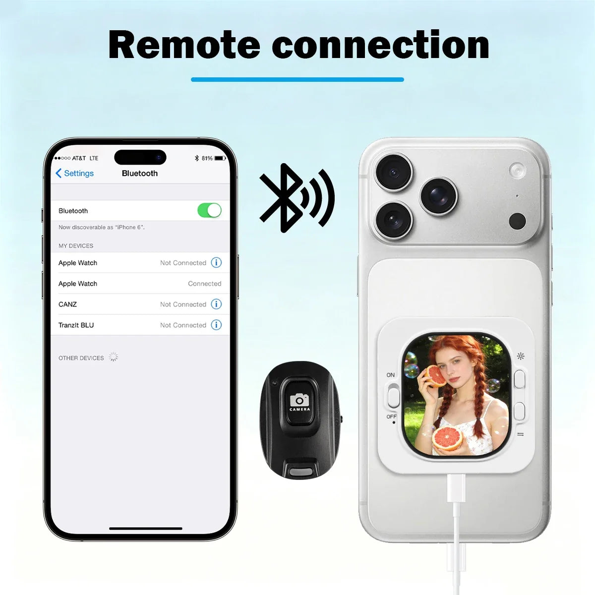 Phone Vlog Selfie Monitor - Rear Camera Screen Holder Clip Mount for iPhone Live Streaming