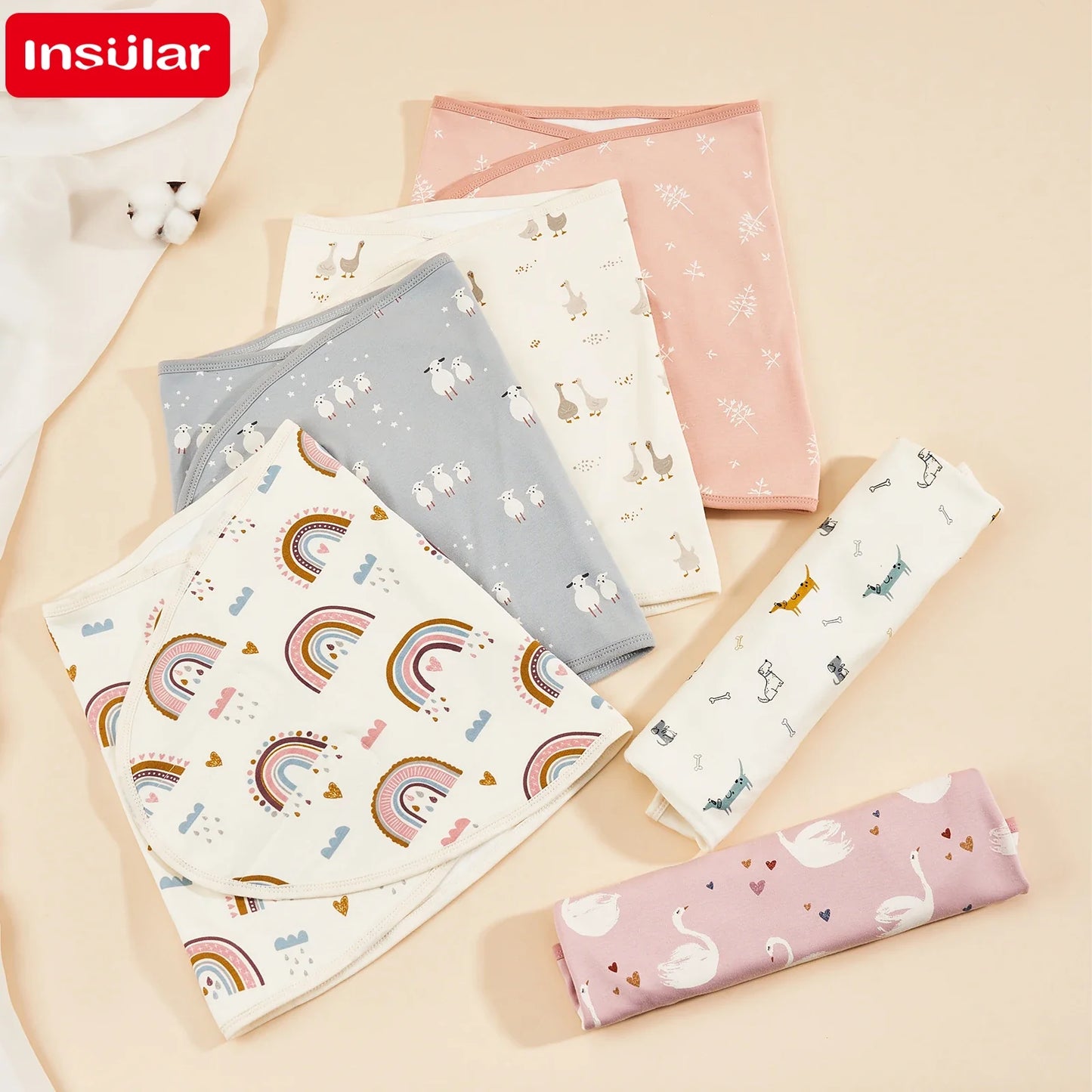 Bilayer Baby Swaddle Wrap Blanket - Soft Thin Cotton Newborn Anti-Startle Sleep & Changing Cover
