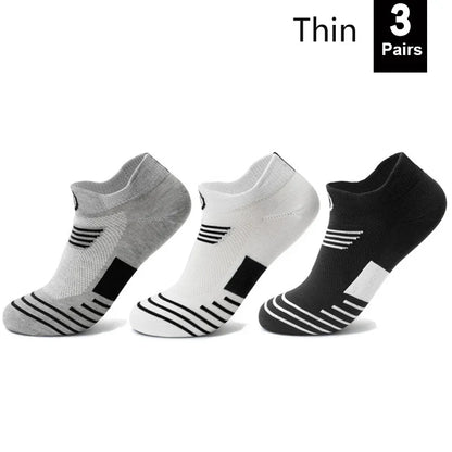 1/3 Pairs Men’s Compression Socks – Breathable Sports, Basketball, Cycling, and Running High Elastic Towel Tube Socks