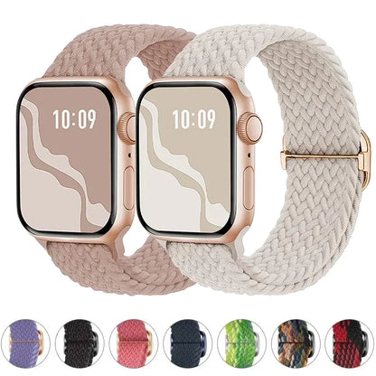 Braided Solo Loop Apple Watch Ultra Band – Elastic Nylon Adjustable Sport Bracelet Strap for iWatch SE, Series 3–9 (38mm–49mm)