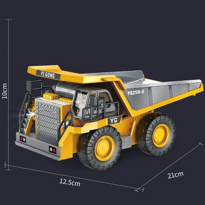 2.4G RC Excavator & Dump Truck Toy – Alloy & Plastic Construction Vehicle Model for Kids