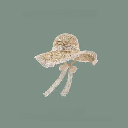Women’s Wide Brim Straw Sun Hat – Foldable Summer Beach Hat with UV Protection