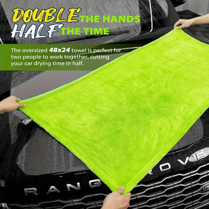 1000GSM Double-Sided Microfiber Car Drying Towel for SUV & Truck – High Absorbency Scratch-Free Cloth with Twisted Yarn Technology