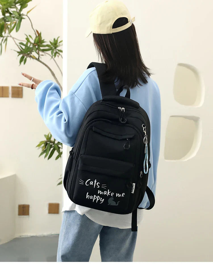 Teen Girls School Backpack | Pink Waterproof Bag for Primary & Middle School Students