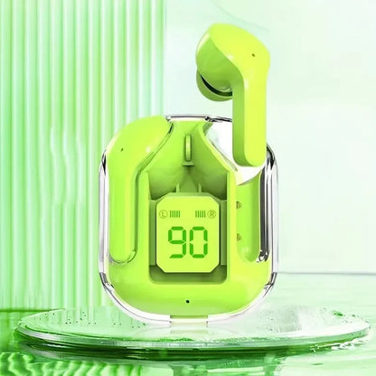 T2 Wireless Bluetooth Earphones - Transparent HiFi Stereo Headphones with LED Power Display