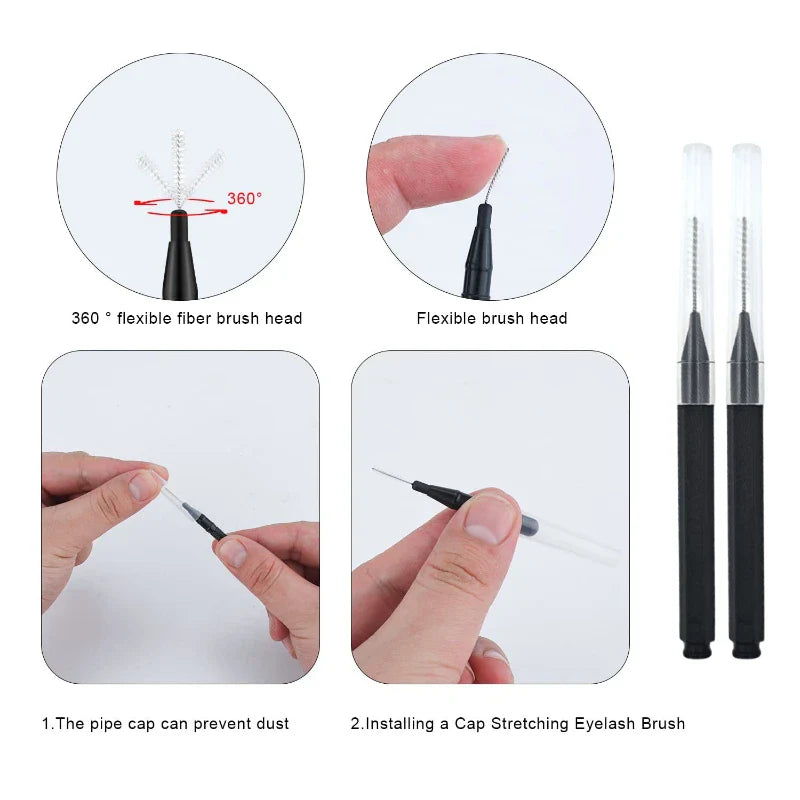 5/10/50PCS Mini Eyebrow & Lash Brushes – Disposable Bendable Brow Perm & Micro Eyelash Applicator Tools