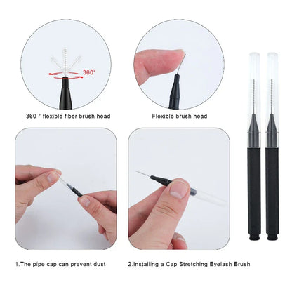 5/10/50PCS Mini Eyebrow & Lash Brushes – Disposable Bendable Brow Perm & Micro Eyelash Applicator Tools