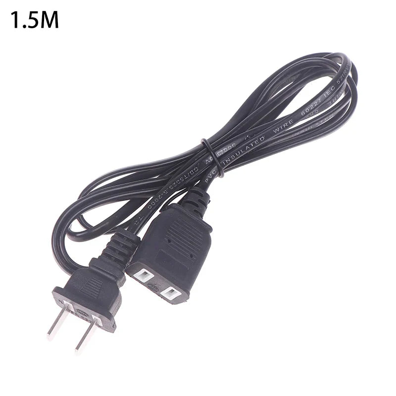 AC Power Cord with ON/OFF Switch - Two-Pin Plug Extension Cable Adapter for Home & Electronics