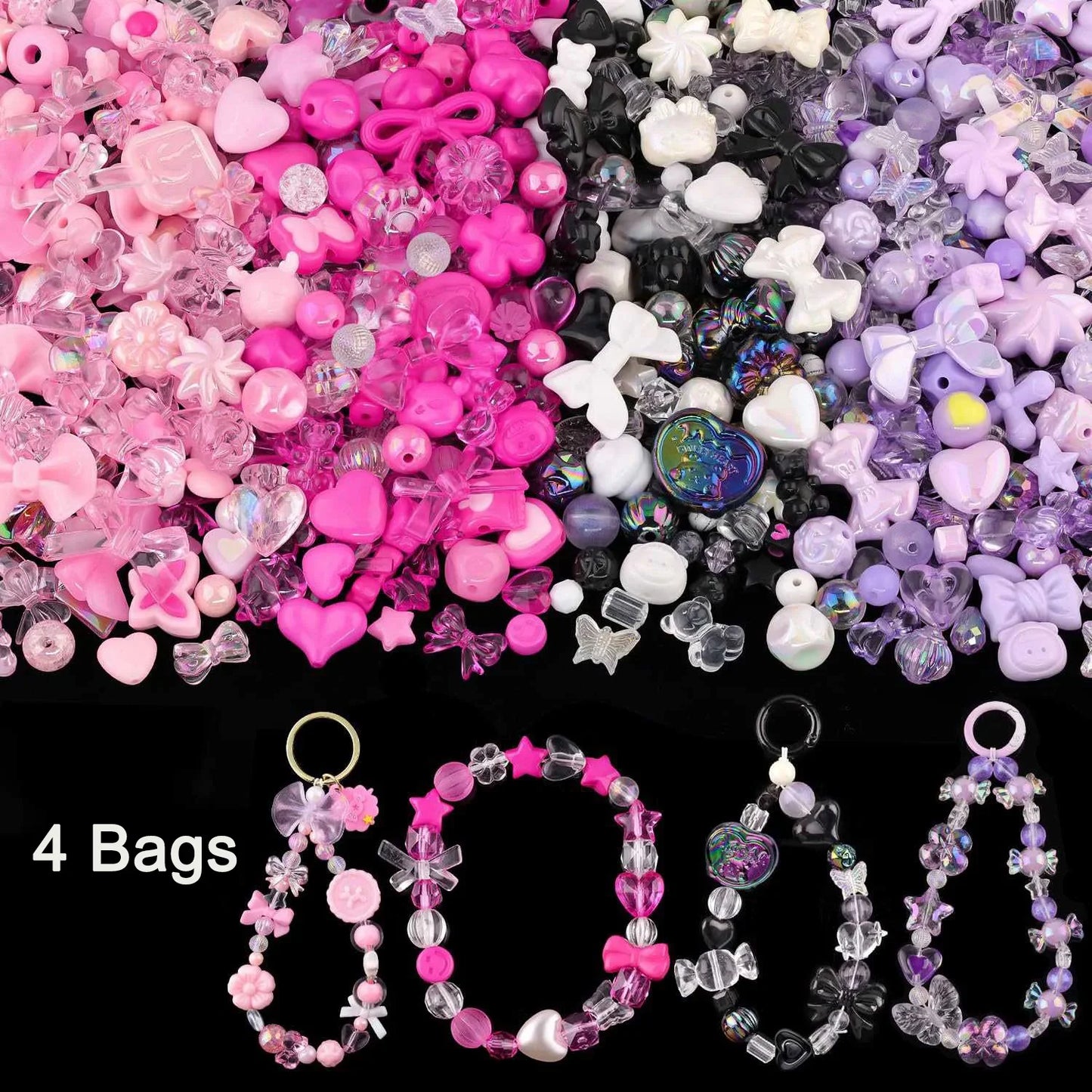 Candy Color Acrylic Beads - Mixed Style DIY Beads for Handmade Bracelets, Phone Chains & Jewelry Making