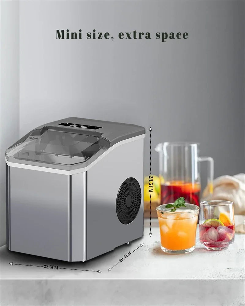 110V/220V Electric Ice Maker – Portable Automatic Bullet & Round Ice Cube Machine, Professional Use