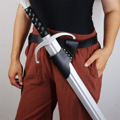 Medieval Leather Scabbard - Viking Knight Sword Holder for Renaissance Cosplay, Halloween & Stage Performance